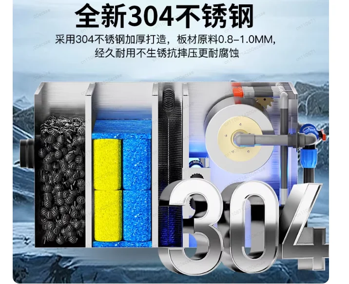 FC30000 Stainless Steel Drum Microfilter | 10-20m³ Koi Pond Filter with Auto Backwash & Fish Waste Separation