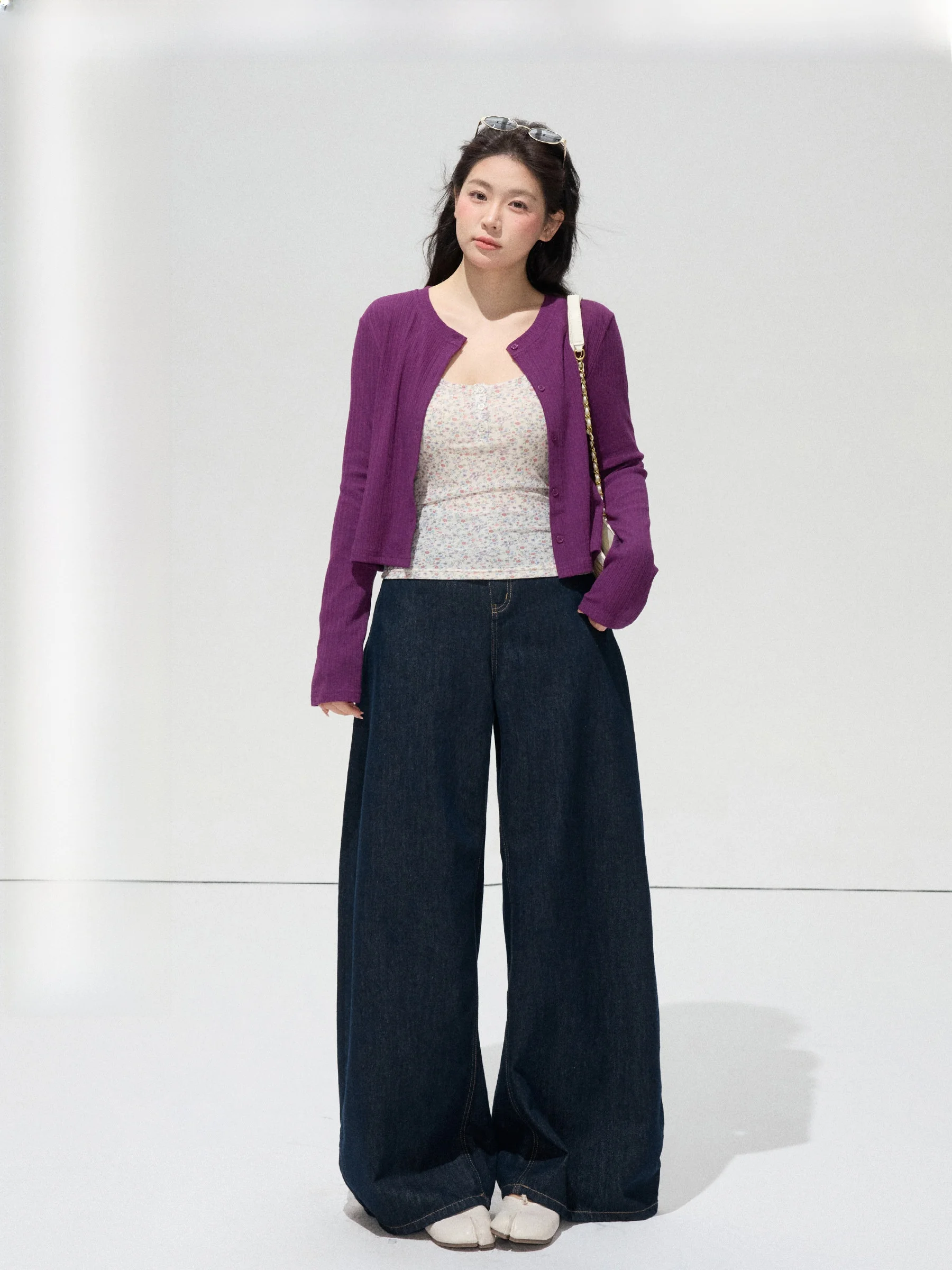 

Romantic Floral Print Open Cardigan Jeans Set plus Size Women's Spring Summer Fashion High Waist Long Pants round Neck Short ...