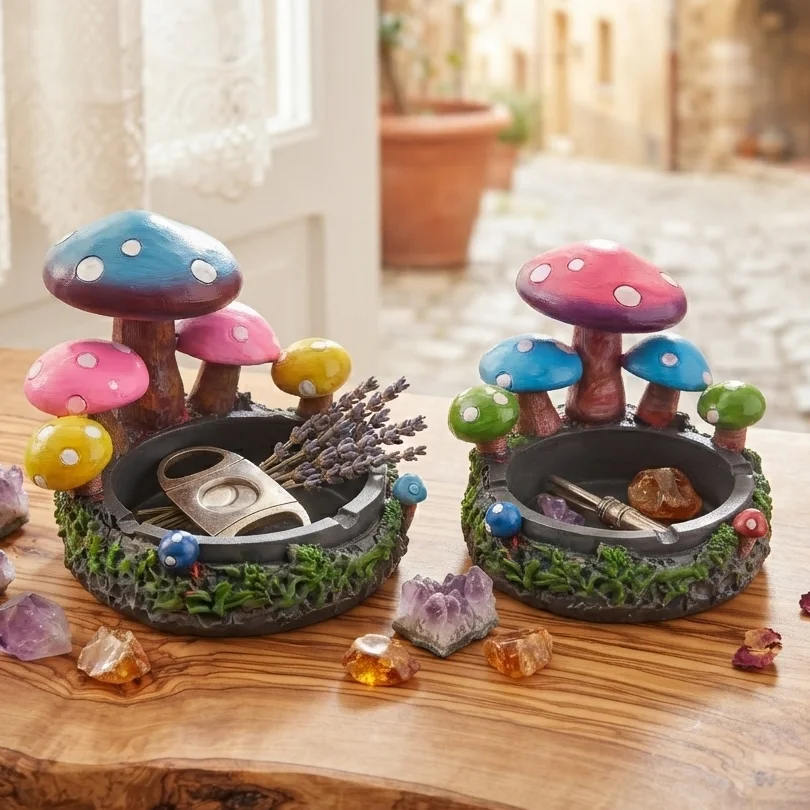 Mushroom Decor Desk Organizer Fairy Garden Forest Style Creative Desktop Ornament Home Office Aesthetic Gift