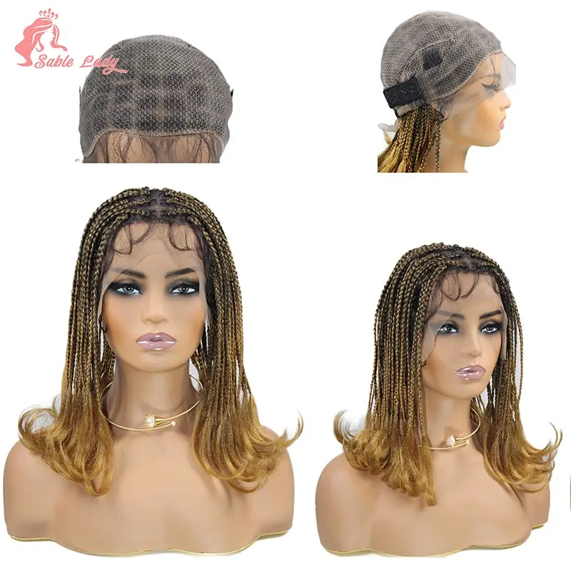 Pelucas trenzadas sintéticas para mujer, caja de 12 pulgadas, trenza de pelo de ganchillo, extremos rizados, Micro Twist Box