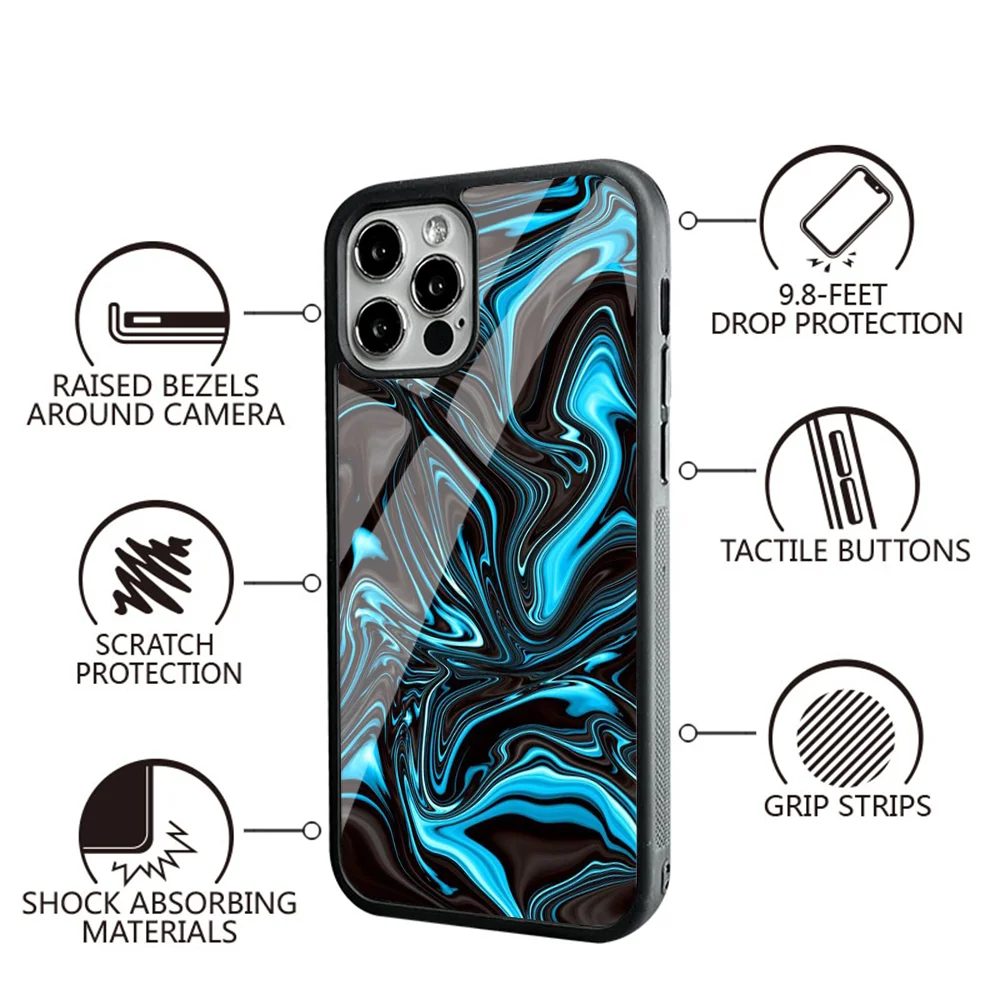 Liquid Swirl Phone Case For Samsung S10 S20 S21 S22 S24 S30 Plus ULTRA Mirror Acrylic Cover