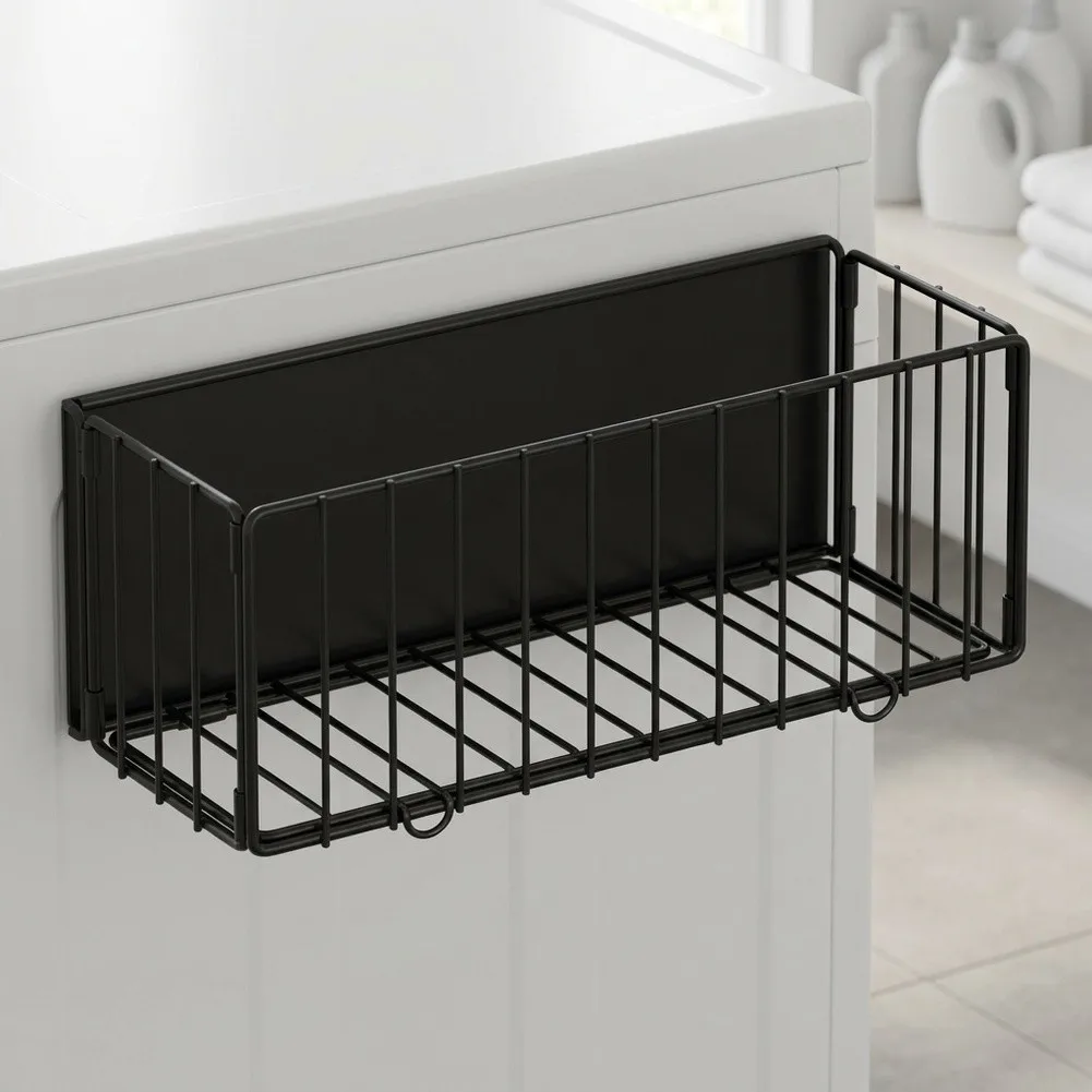 Foldable Magnetic Laundry Organizer for Washing Machine Iron Basket with Secure Magnet Attachment for Metal Appliances