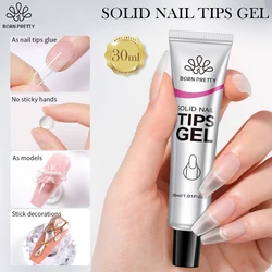 BORN PRETTY Gel de pegamento de uñas sólido para extensión de puntas de uñas postizas puntas de uñas acrílicas transparentes esmalte de uñas de Gel sólido para presionar en las uñas