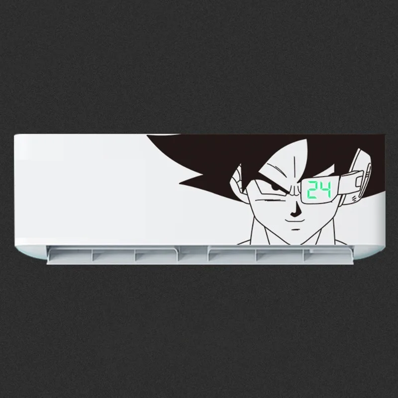 Autocollant de voiture Dragon Ball Vegeta Cartoon Animation, autocollant de climatiseur, papier décoratif, noir et blanc, autocollant étanche cool