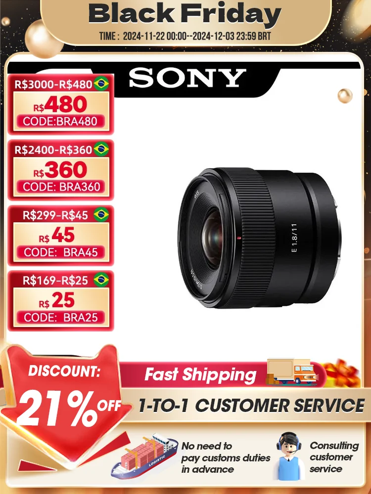 Sony E 11mm F1.8 APS-C Large Aperture Wide-angle Fixed Focus Auto Focusing Mirrorless Camera Lens For A6000 A6400 SEL11F18