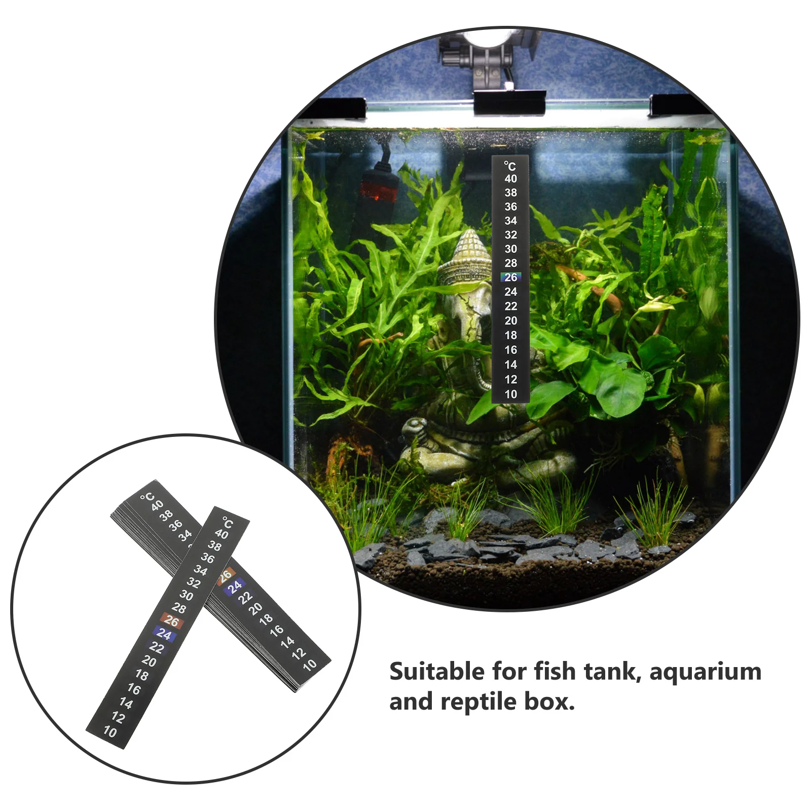 

15Pcs Fish Tank Thermometer Strip Liquid Crystal Temperature Measuring Strip Color Changing Aquarium Indoor Special Thermometer