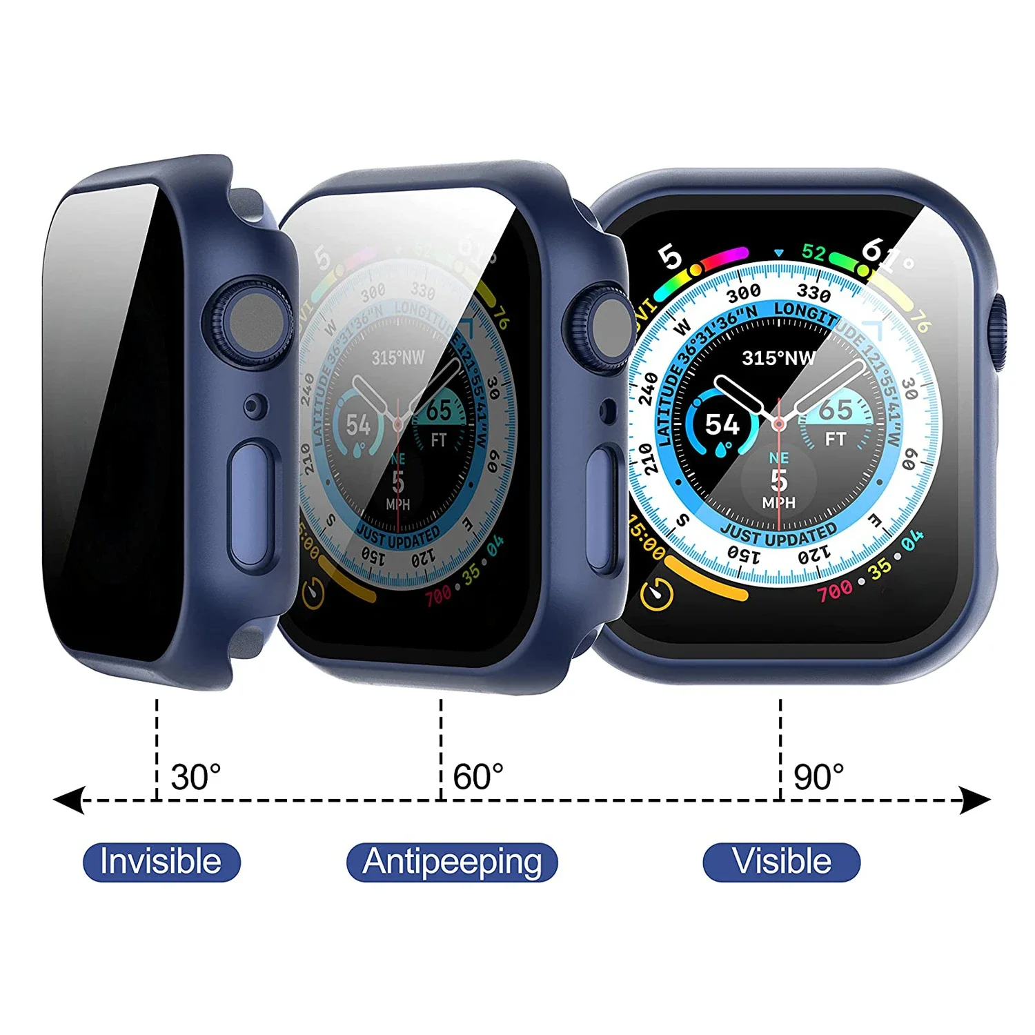 Anti Glare Peeping Screen Protector for Apple Watch Ultra Case 49mm 40mm 44mm 41mm 45mm 38 42 Privacy Film iwatch 8 7 SE 6 5 4