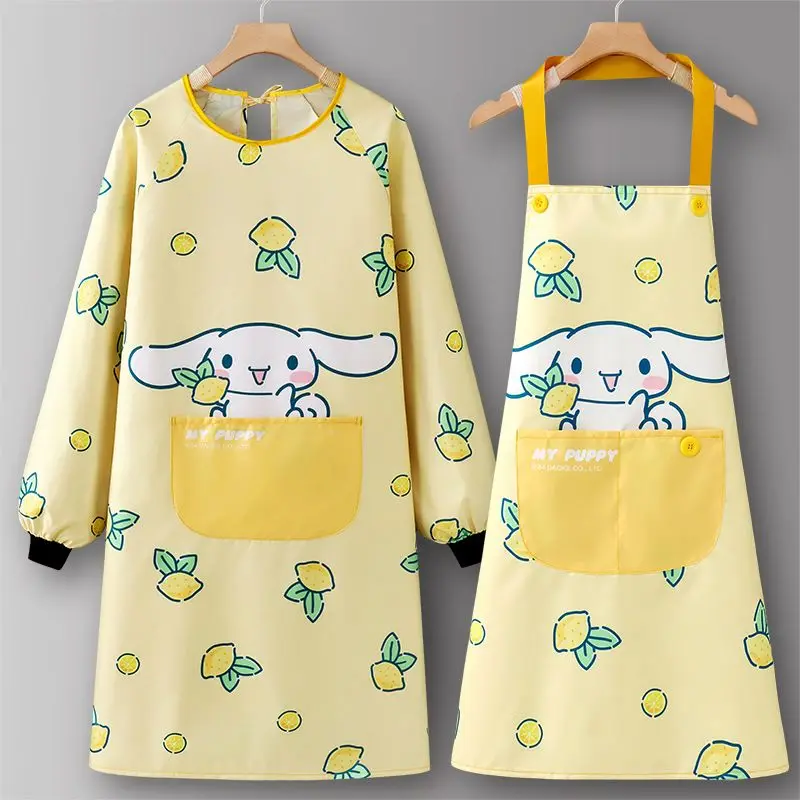 Kitchen household Hello Kitty Kuromi My melody kawaii cartoon blouse oil-proof and waterproof women's cooking winter apron gift