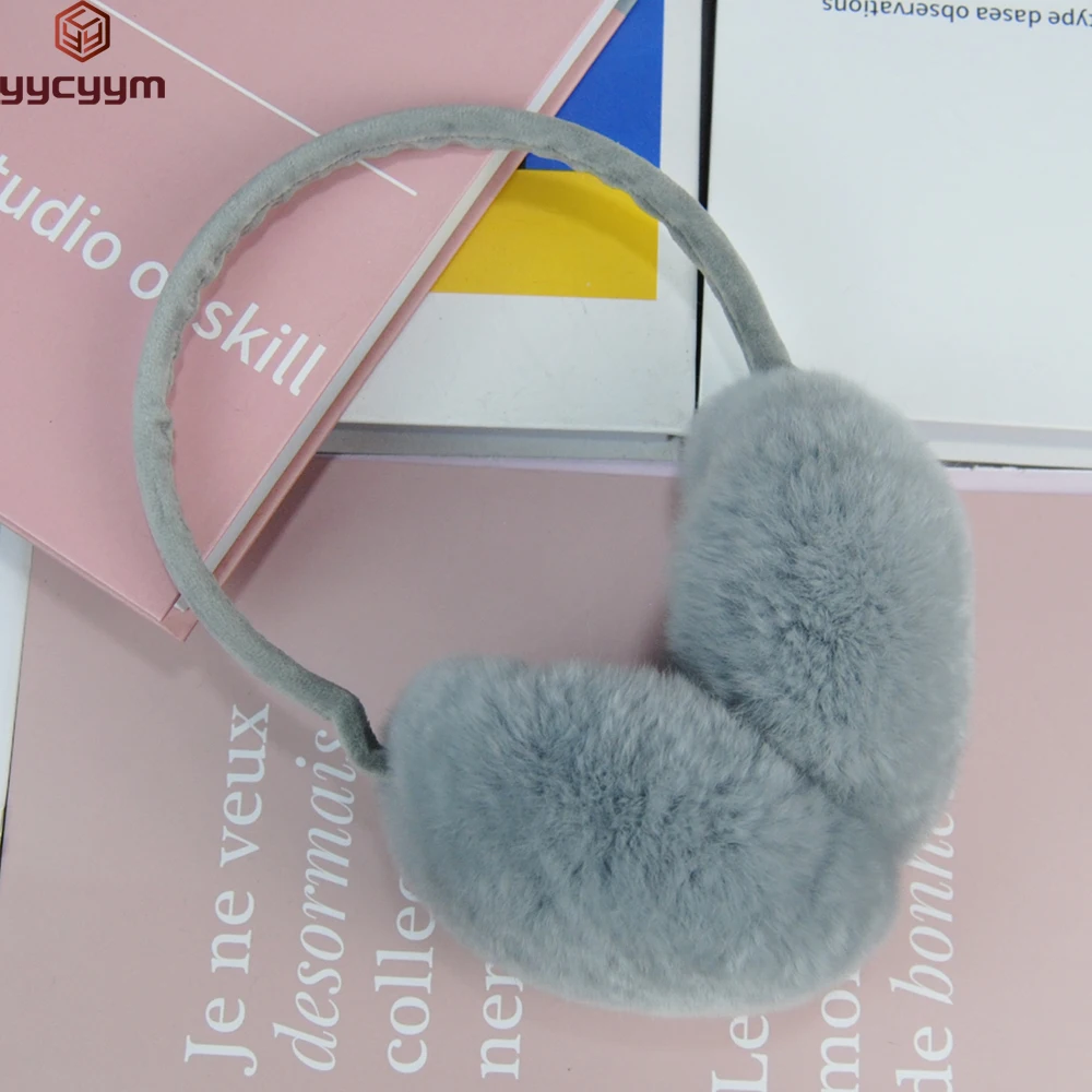 New Winter Outdoor Women Quality Real Rex Rabbit Fur Earmuffs Rex Rabbit Fur Earmuff Lovely Girl Genuine Rex Rabbit Fur Ear-caps