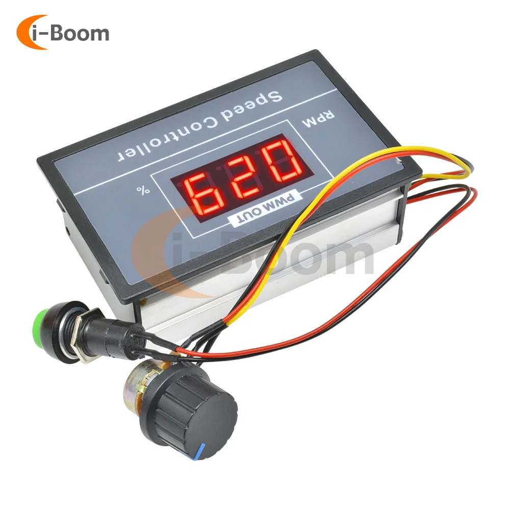 30A Cyfrowy regulator prędkości obrotowej silnika PWM DC 6V 12V 24V 48V Nieskończenie Regulacja częstotliwości przycisku przełącznika