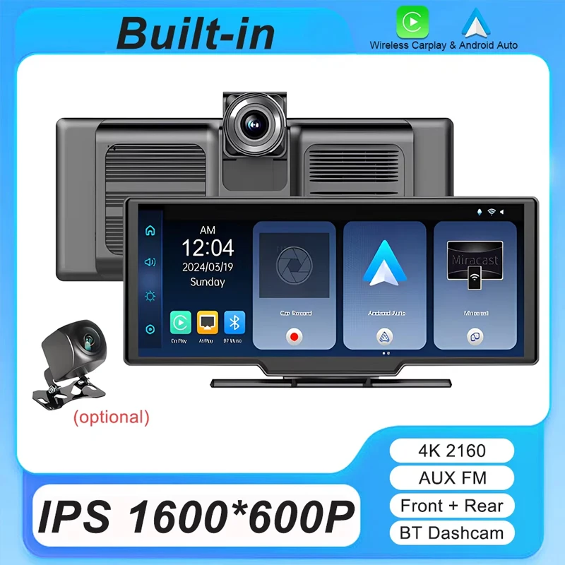 

10 inch wireless carPlay Adapter Plug &. Plug Auto Connect Corerts for wired Cars Compatible carPlay & Android AUTO Phone