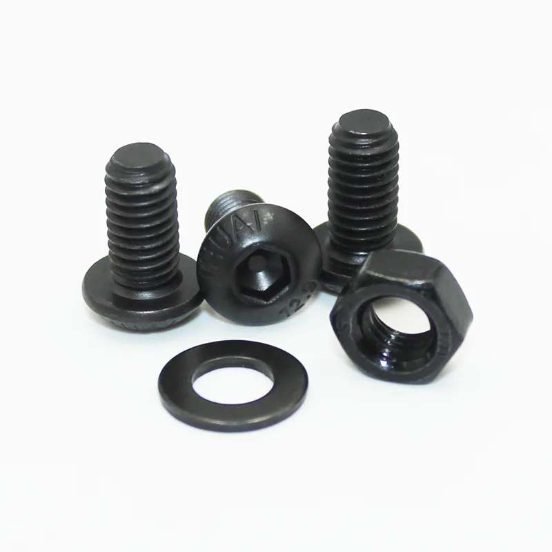 Schraubensatz mit rundem Sechskantkopf, M2, M2.5, M3, M4, M5, M6, bis 2510 Stück, Güteklasse 10.9, schwarz, Innensechskant, Knopfkopf, Inbusschrauben, Bolzen, Muttern, ISO7380 – Detail 3