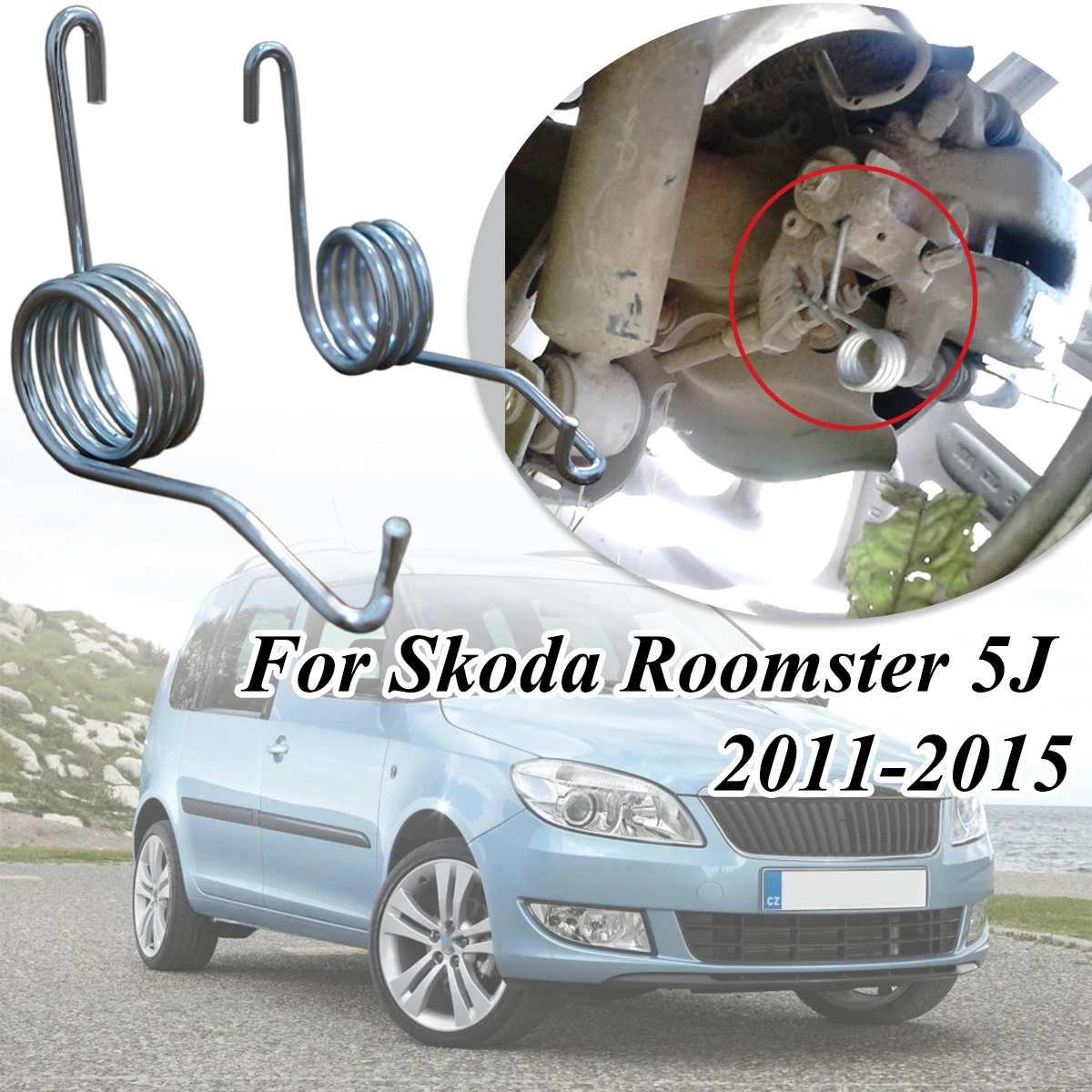 

Left Right For Skoda Roomster 5J Handbrake Rear Parking Brake Lever Caliper Return Springs Stainless Steel Replacement 2011-2015