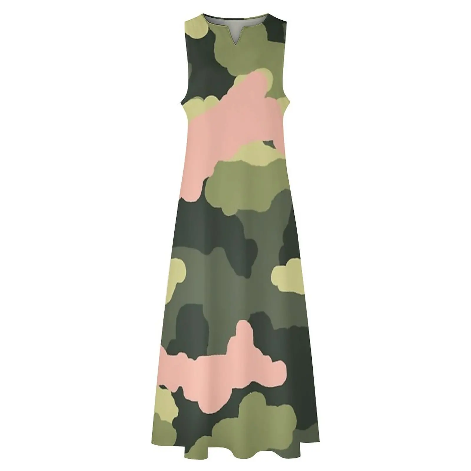 Rosa e verde camo/camuflagem design vestido longo vestidos femininos verão sexy vestido bandagem vestidos casuais