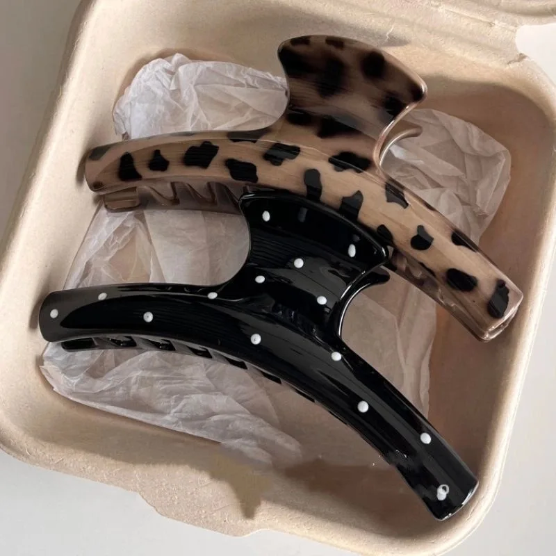

Vintage Hair Claw Set For Women Polka Dot Leopard Print Geometry Hair Clip Ponytail Clamp Hairpin Barrette Hair Accessory