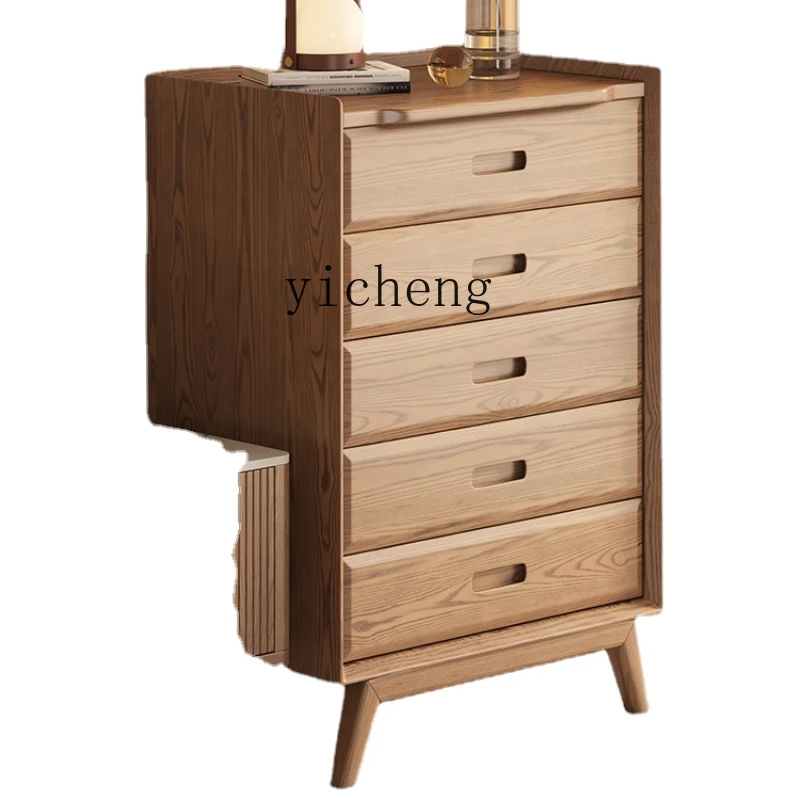 

Zk Chest of Drawers Modern Minimalist Solid Wood Bedroom Multi-Layer Storage Chest of Drawer Locker