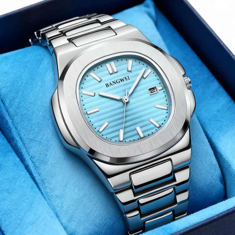 

LIGE Design Роскошные мужские наручные часы Водонепроницаемые светящиеся мужские часы из нержавеющей стали Спортивные квадратные мужские часы Повседневные кварцевые часы