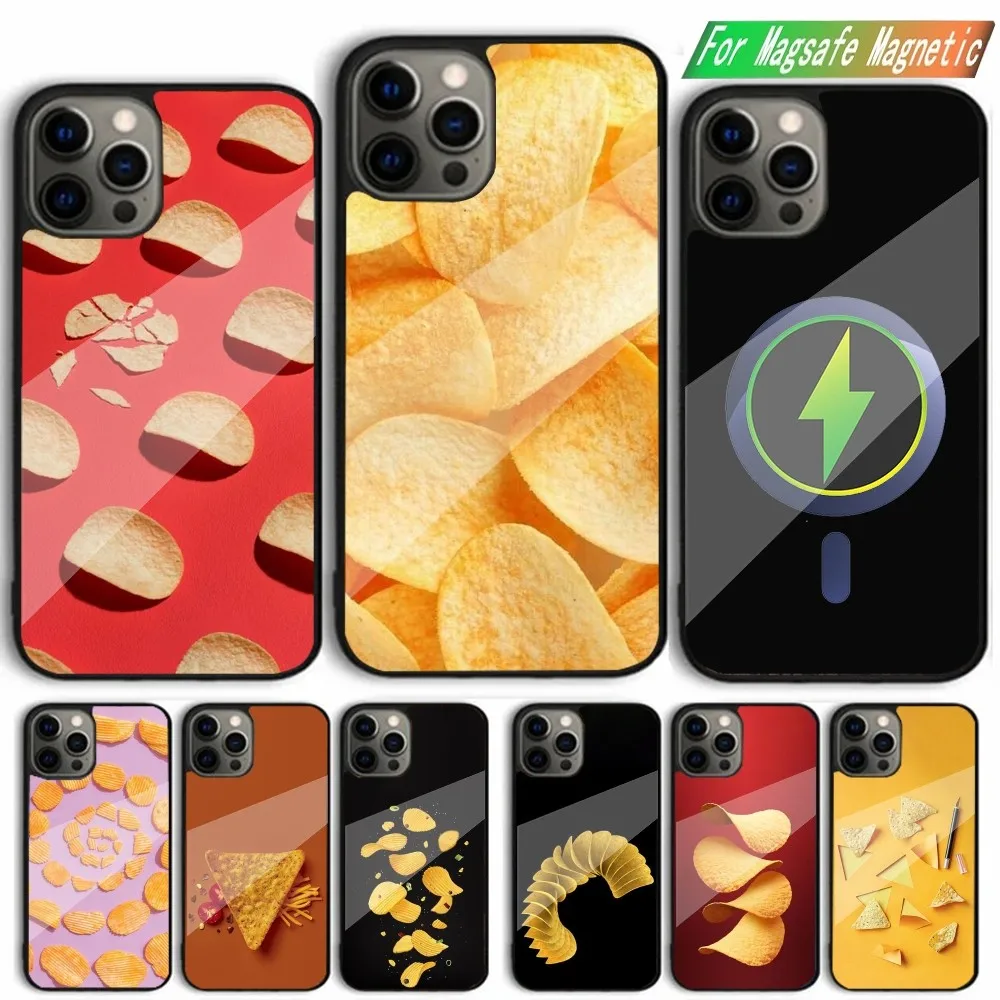 Potato Chips Snacks food Phone Case For iPhone 15,14,13,12,11,Plus,Pro,Max Mini Magsafe Magnetic Wireless Charging