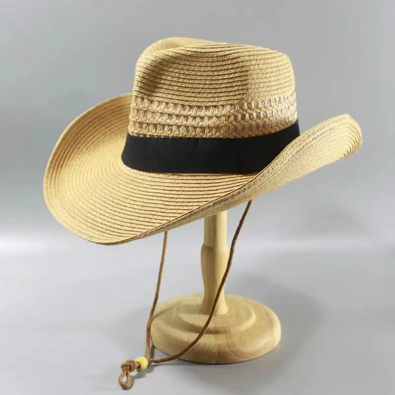 

Men Cowboy Sun Hat Foldable Straw Hat Classic Western Newsboy Cap Summer Wide Brim Roll Up Raffia Cowboy Hat 58CM 60CM 62CM