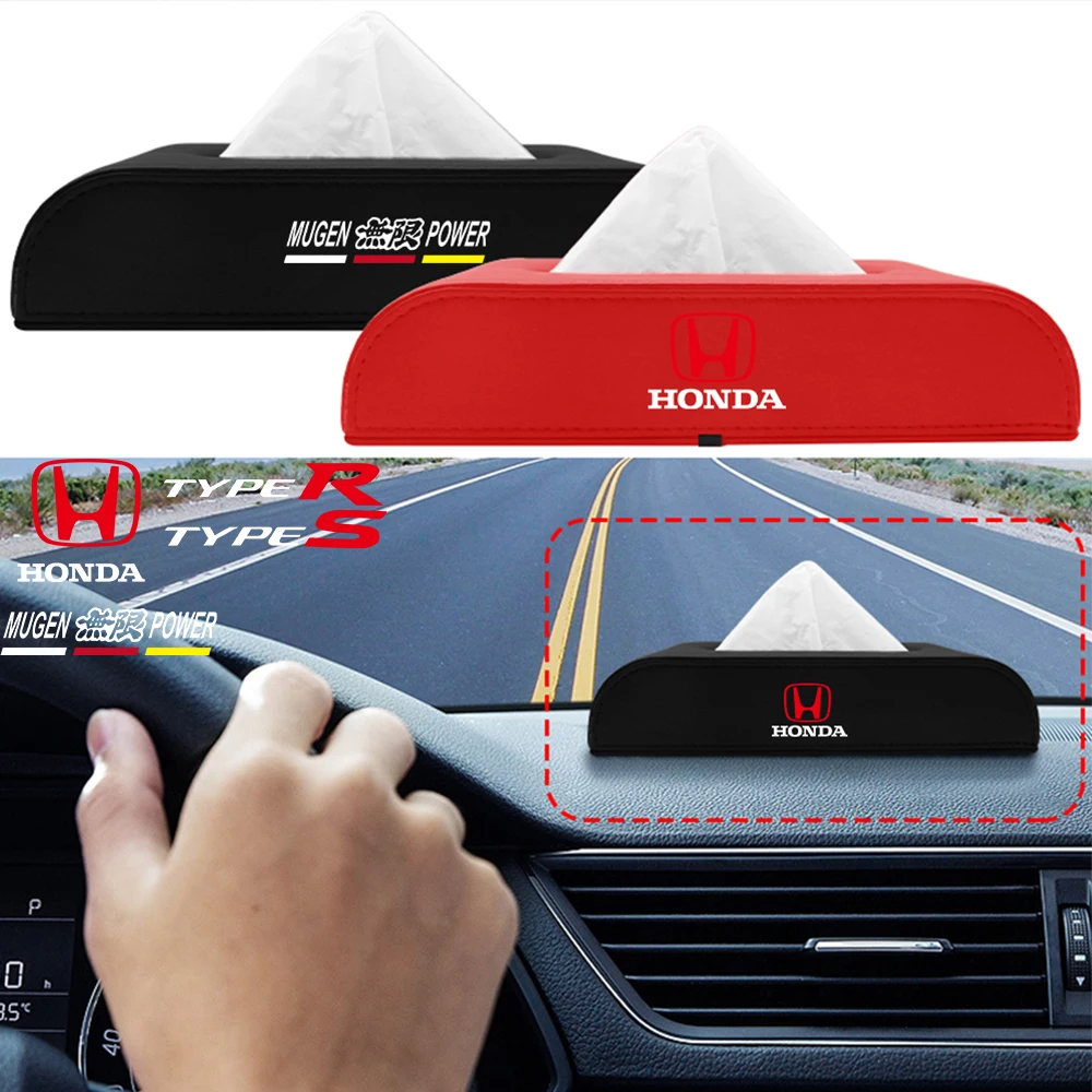 

Салон автомобиля из искусственной кожи, ящик для салфеток, чехол для хранения центральной консоли для Honda CIVIC Mugen INSPIRE Type R Type S VTEC Vezel RR Legend