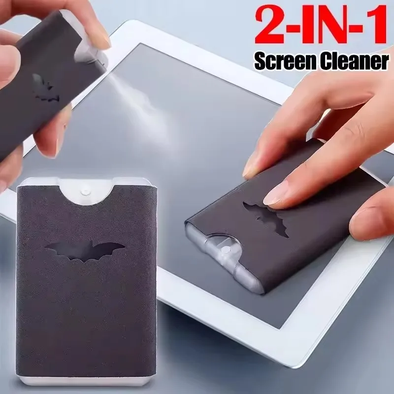 2in1 Microfiber Screen Cleaner Spray Bottle Set Mobile(No liquids) Phone Ipad Computer Cloth Wipe Iphone Cleaning Glasses Wipes