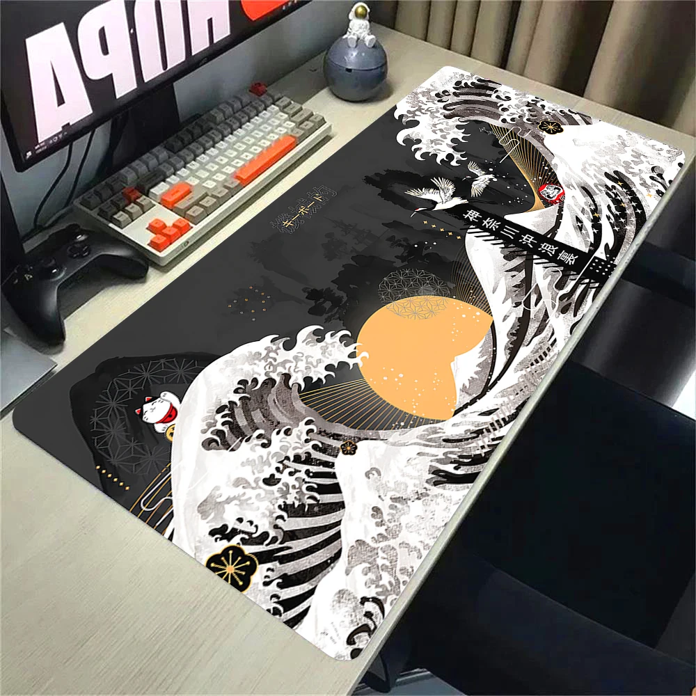 XXL Mousepad Japanese Art Great Wave Deskmat Rubber size Mouse Pad Anime Mats Non-slip Gamer Table Mat Office Computer Carpets