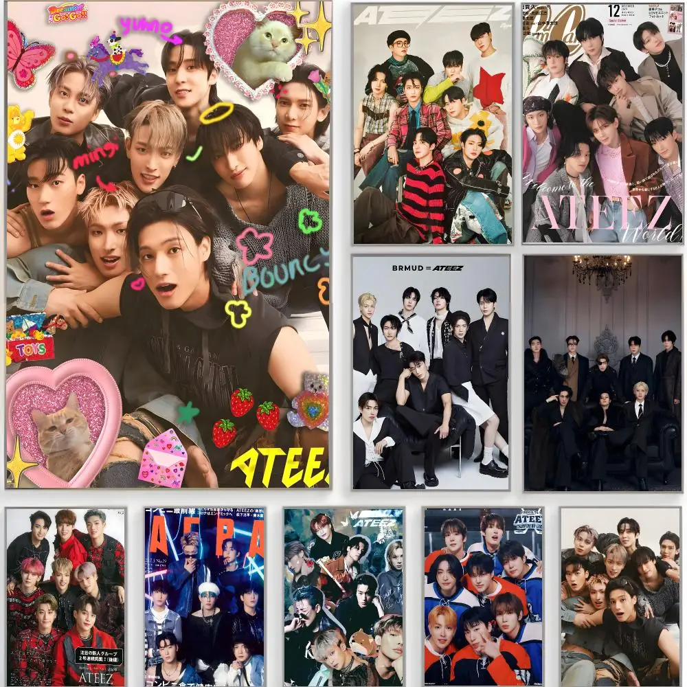 kpop group a-ateez Poster Classic Wall Art  Home Decor  Peel and Stick Unframed