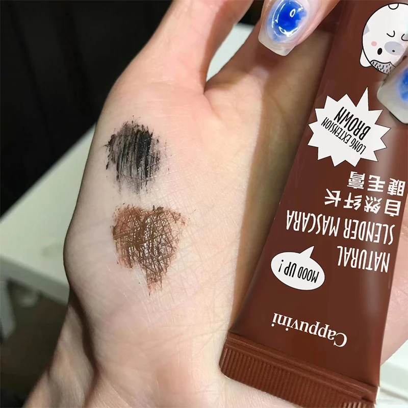 Mascara Allungamento Ciglia marroni Estensione ciglia Pennello per ciglia Trucco di bellezza Mascara arricciante di colore nero a lunga tenuta