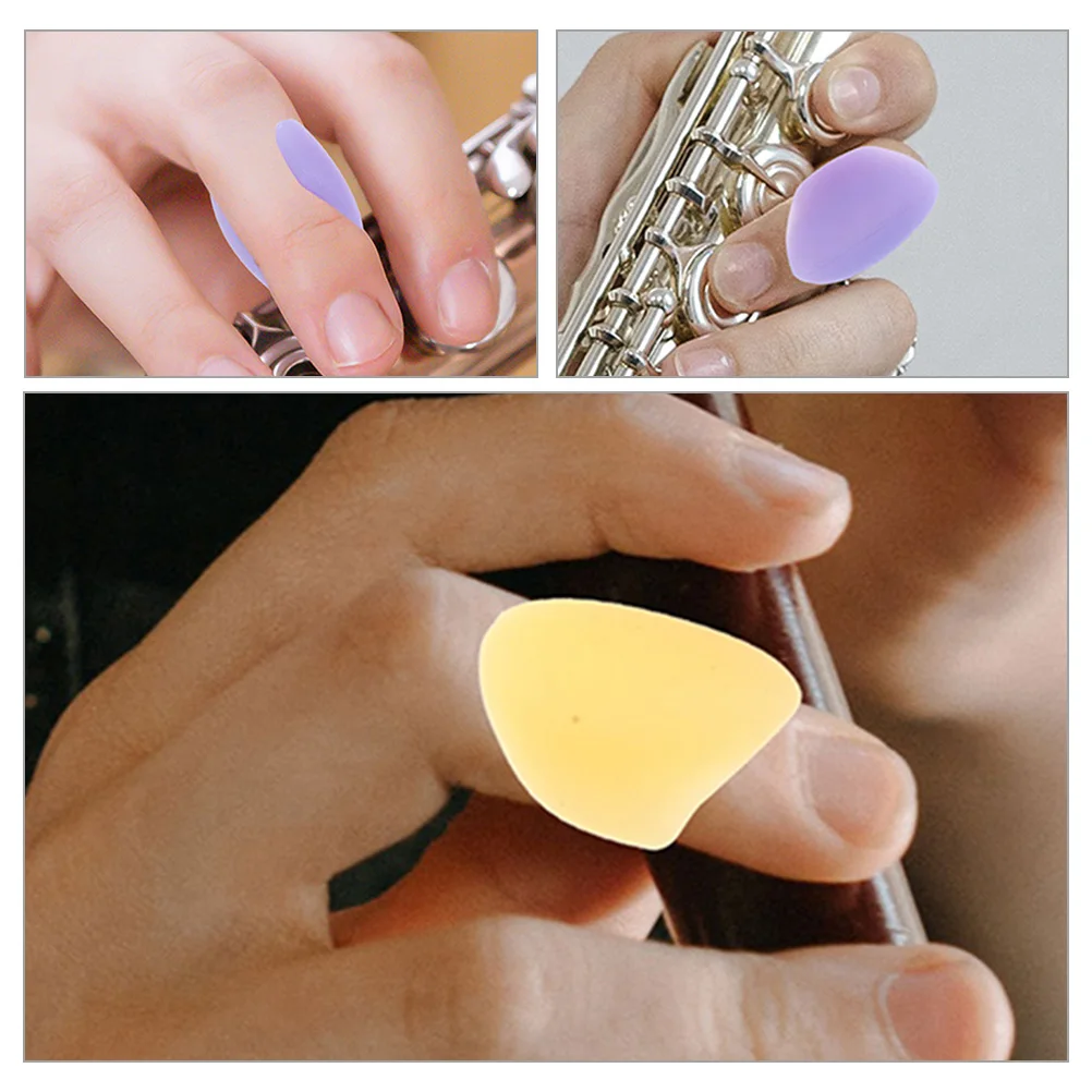 

8 pcs Thumb Rest Cushion Silicone Flute Finger Rest Pad Comfortable Support Long Playing Reusable Flute Accessories Parts