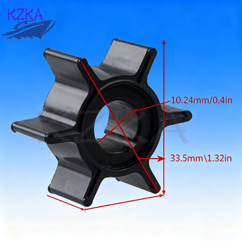 

369-65021-00 Крыльчатка водяного насоса для лодочного двигателя Tohatsu 2HP 2.5HP 3.5HP 4HP 5HP 6HP 369-65021-0 Аксессуары для двигателя