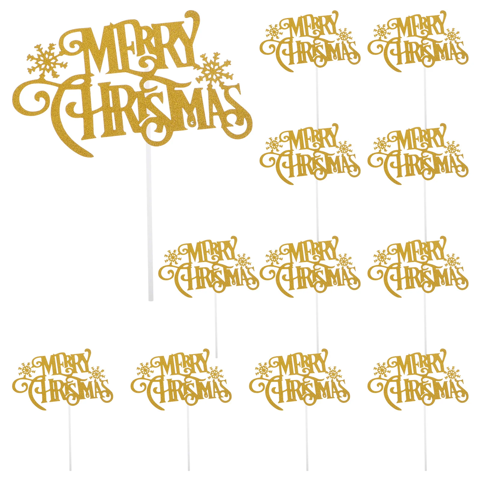 

Winter Xmas Cake Holiday Party Decoration Christmas Picks Merry Cupcake Toppers Dessert