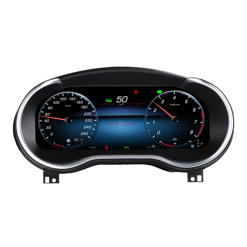 Medidor de Velocidade Digital Inteligente de 12,3 Polegadas com Tela LCD Completa, Painel de Instrumentos Automotivos, Acessórios Internos para Merced