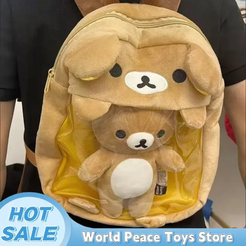 

Kawaii Rilakkuma Bear Backpack For Women Girls Kawaii Cute Bags Cartoon Transparent School Backpack Schoolbag Satchels Bagpack