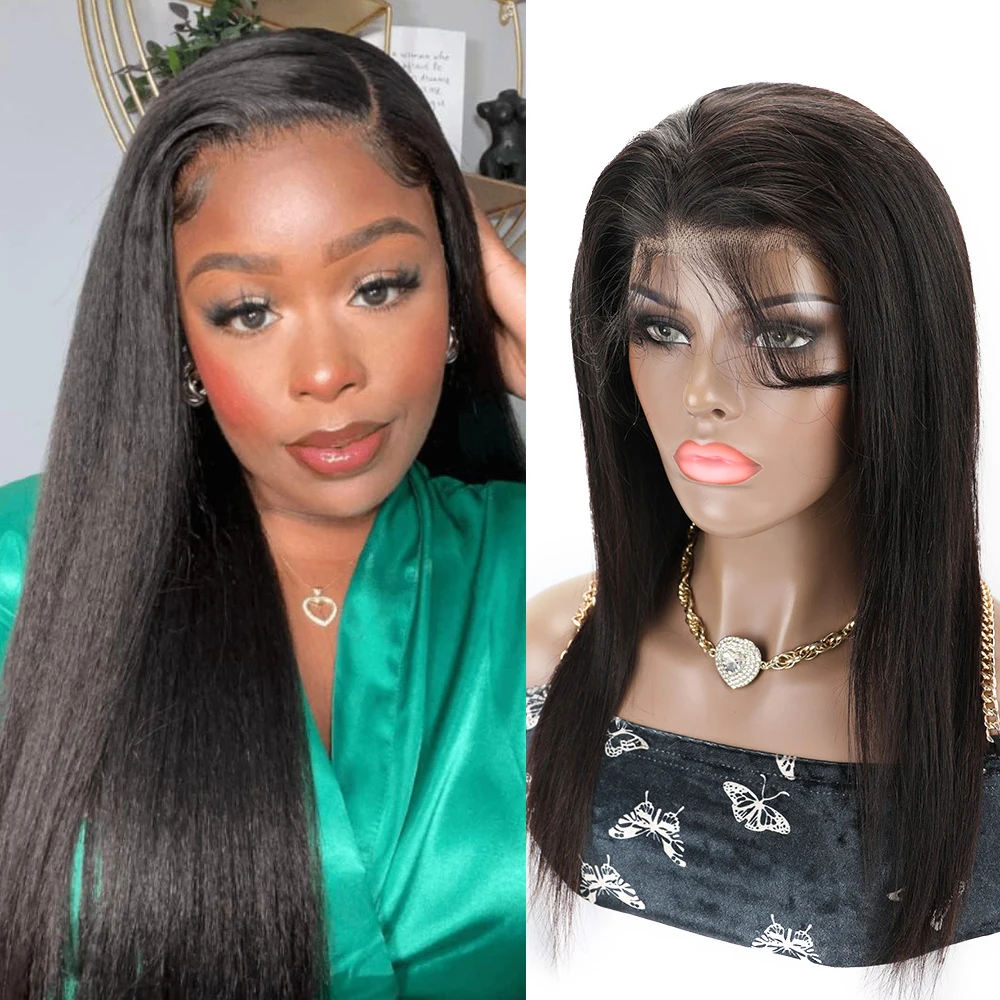 Wear Go Glueless Brazilian Straight Human Hair 13x4 Lace Frontal Glueless Wig Human Hair with Baby Hair Ready To Wear No Glue