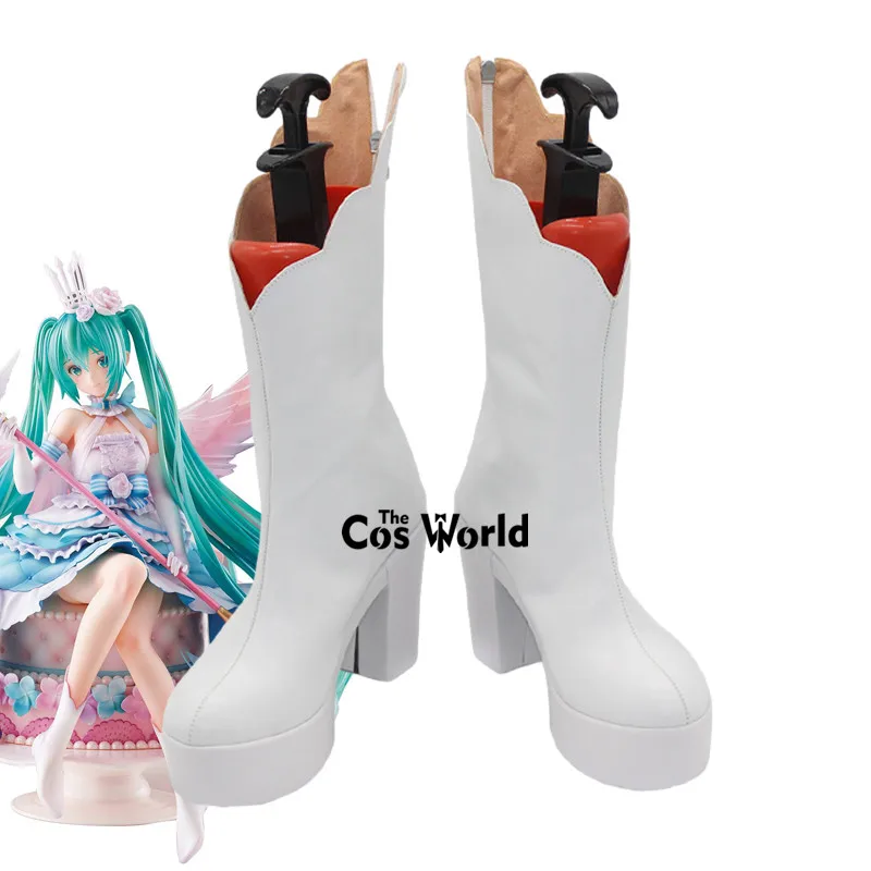 Miku Sweet Angel Anime Customize Cosplay High Heels Shoes Boots