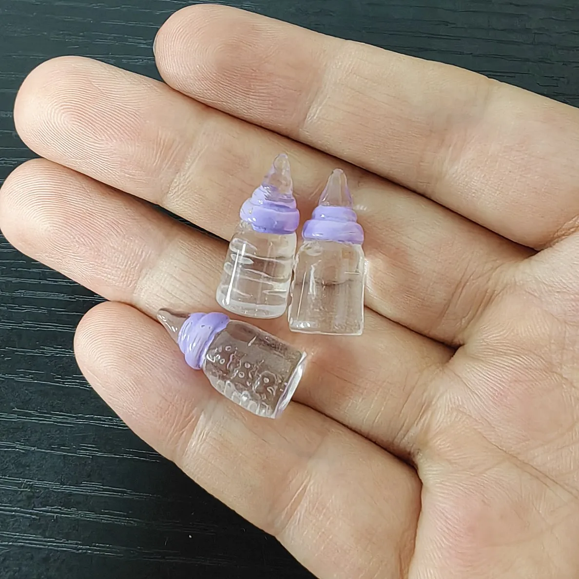 10 stücke 10*22mm Simulation Mini Miniatur Milch Baby Flasche Fütterung Flaschen Für DIY Schlüsselbund Anhänger Puppenhaus Zubehör – Detail 13