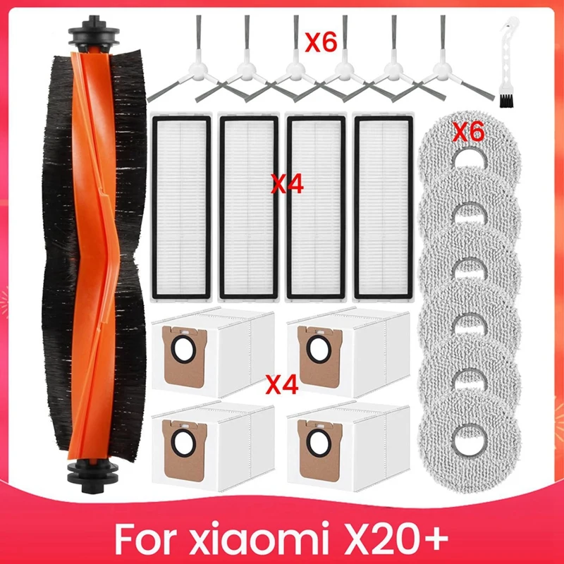 ABWM-Set di accessori per aspirapolvere Xiaomi X20+, accessori per parti di ricambio per aspirapolvere robot Xiaomi X20 Plus