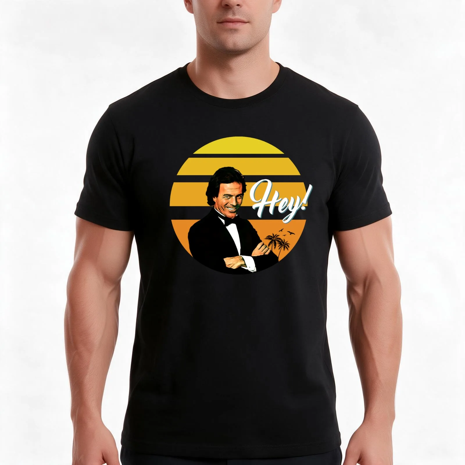 Julio Iglesias T-Shirt, Summer Casual Cotton Tee, Oversized Streetwear Tops, Vintage Graphic Print, Loose Fit Short Sleeve