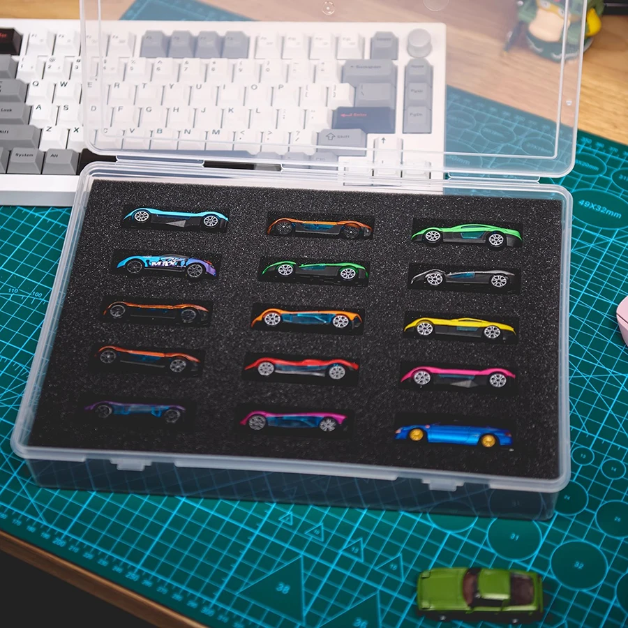 Matchbox car model storage box 1:64 ratio alloy car model 15 grid organizing and collecting box