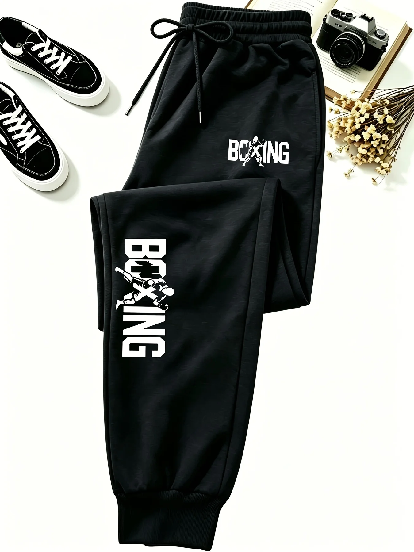 Men's Solid Color Jogger Pants Drawstring Elastic Waist Ribbed Cuffs Pocketed Breathable Stretch Spring Autumn Casual Sweatpants
