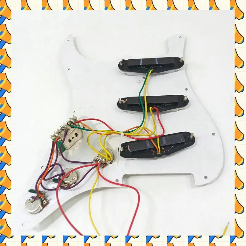 

ABYB 2X Single Coil Pickup SSS Electric Guitar Loaded Prewired Pickguard Scratch Plate Strat 11 Holes 3Ply For ST SQ Guitar