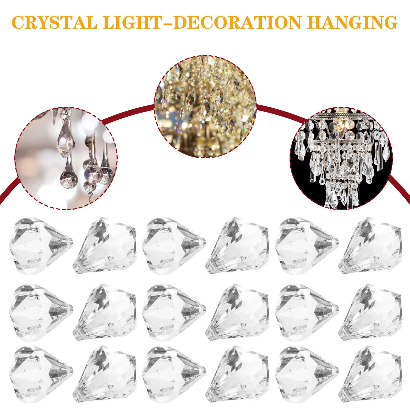 

1Pack Crystal Chandelier Parts Premium Hanging Decorations for Light Fixture Replacement Smooth Sparkling Pendants Home Wedding