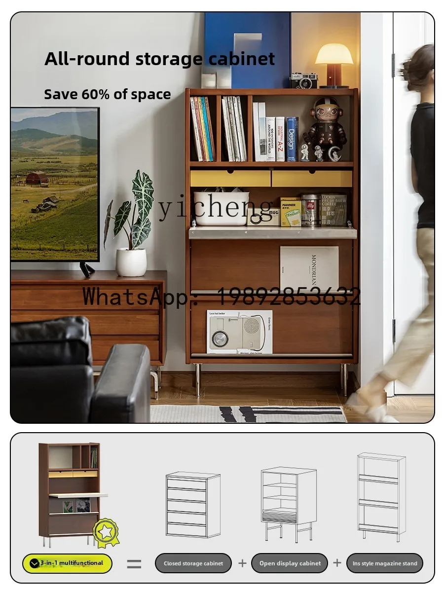locker retro color matching storage integrated wall dining side cabinet bookcase shelf