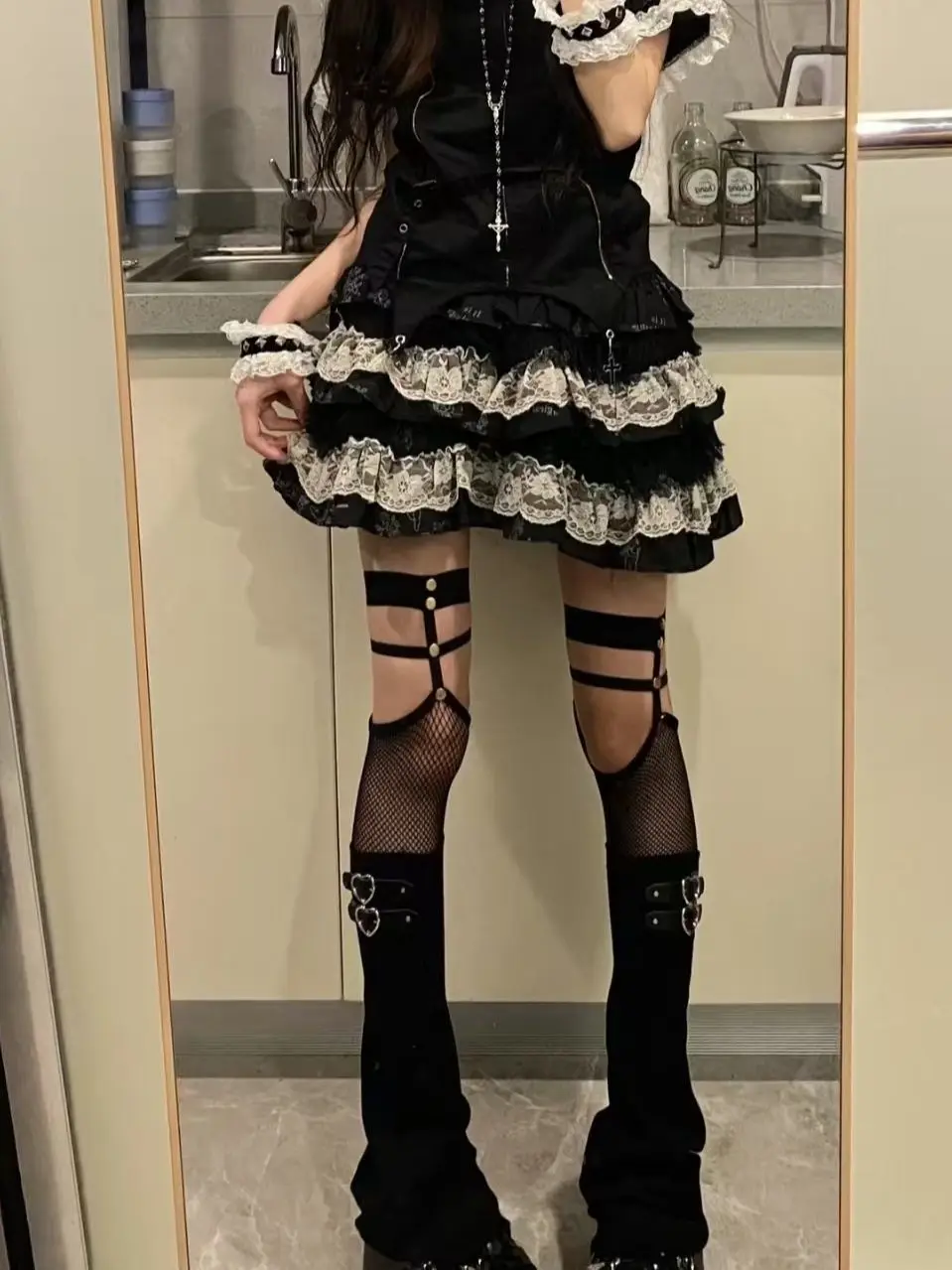 

Американская юбка с кружевным подолом, женская летняя трендовая легкая пушистая юбка в стиле панк, милая крутая юбка f-длины