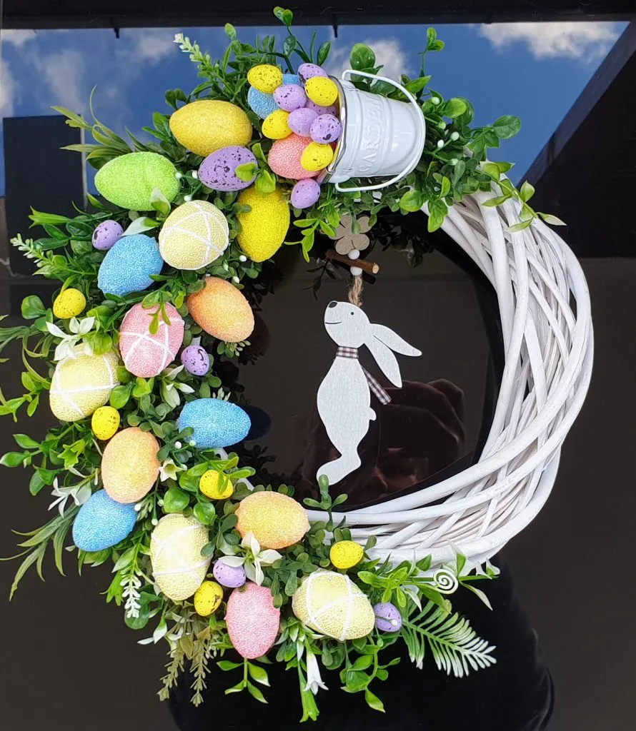 Easter Plane Acrylic Rabbit Wreath Bunny Eggs Chick Garland Happy Easter Day Decor Welcome Spring Butterfly Door Hanging Pendant