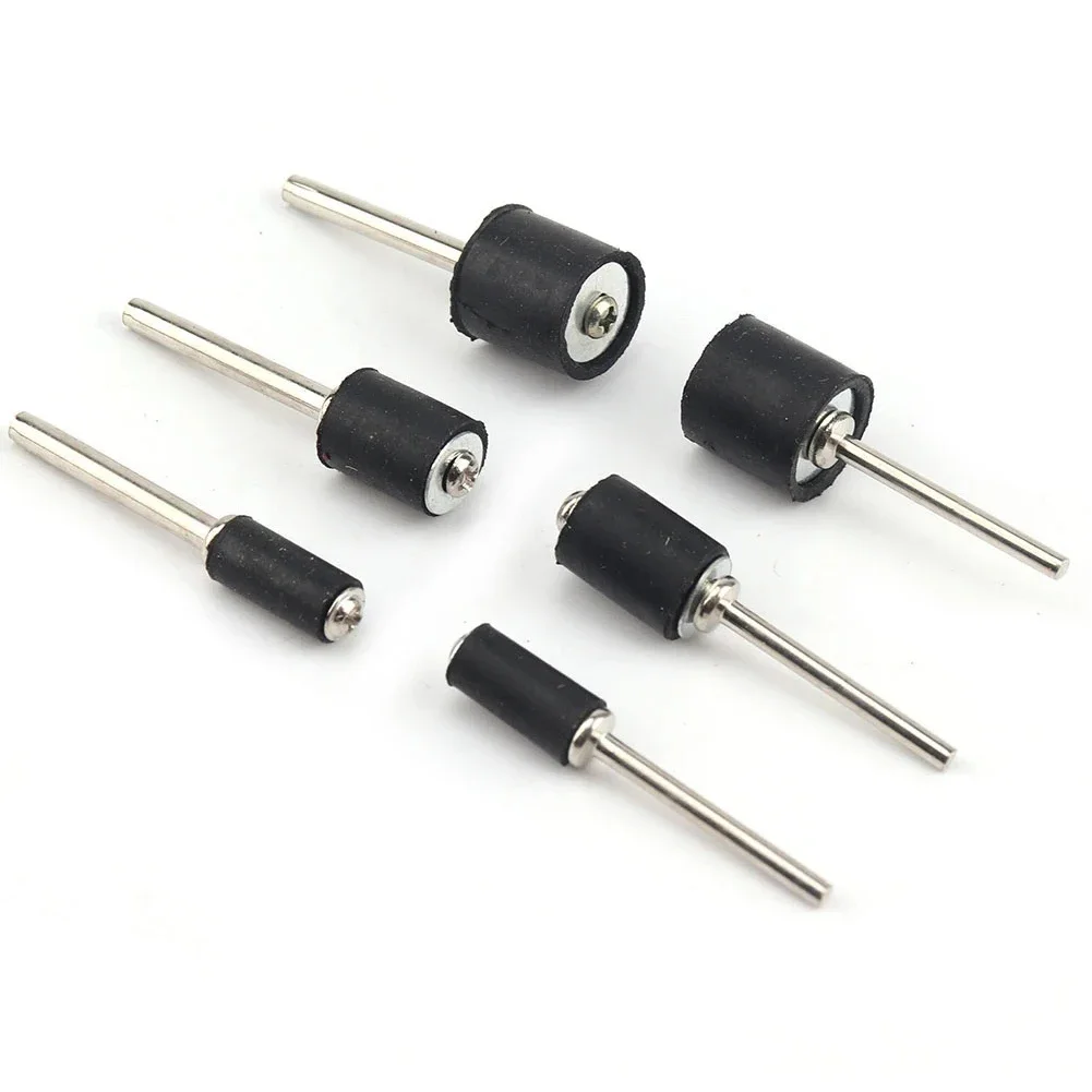 5 pezzi mandrini abrasivi utensili rotanti mandrini con gambo in gomma argento 12,7 mm kit di levigatura a tamburo mandrini per levigatura in metallo