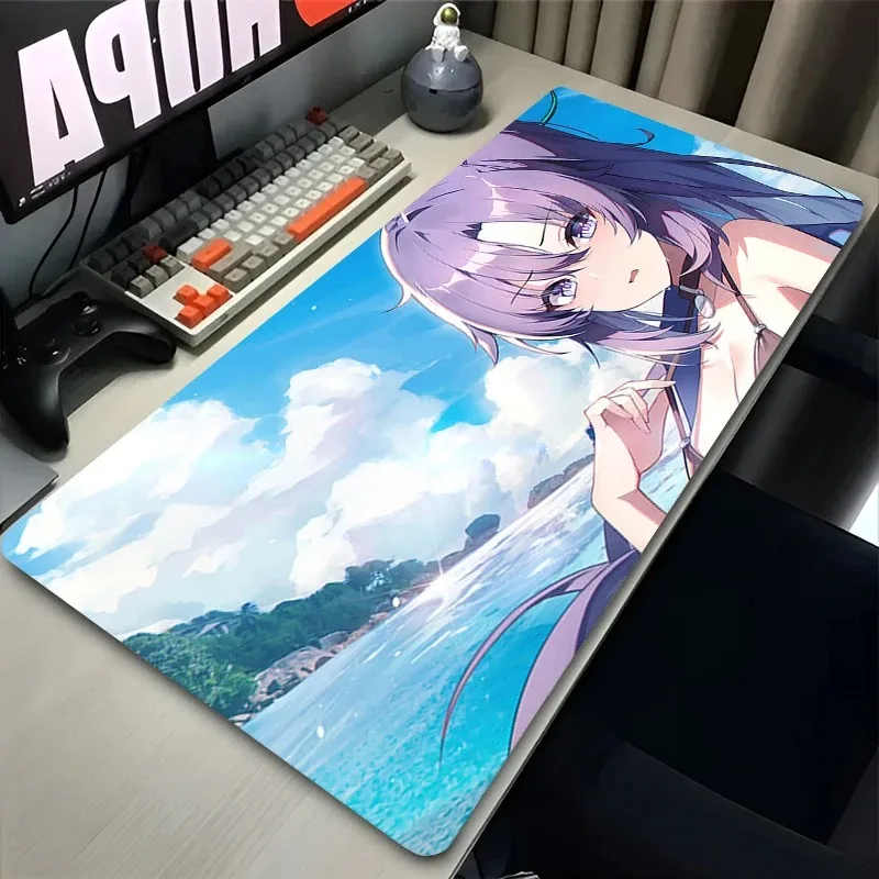 لوحة الماوس ألعاب الكمبيوتر أنيمي فتاة سطح المكتب حصيرة الأزرق الأرشيف يوكا الجدول لوحة المفاتيح ملحقات ألعاب الكمبيوتر المحمول Kawaii Mousepad #2