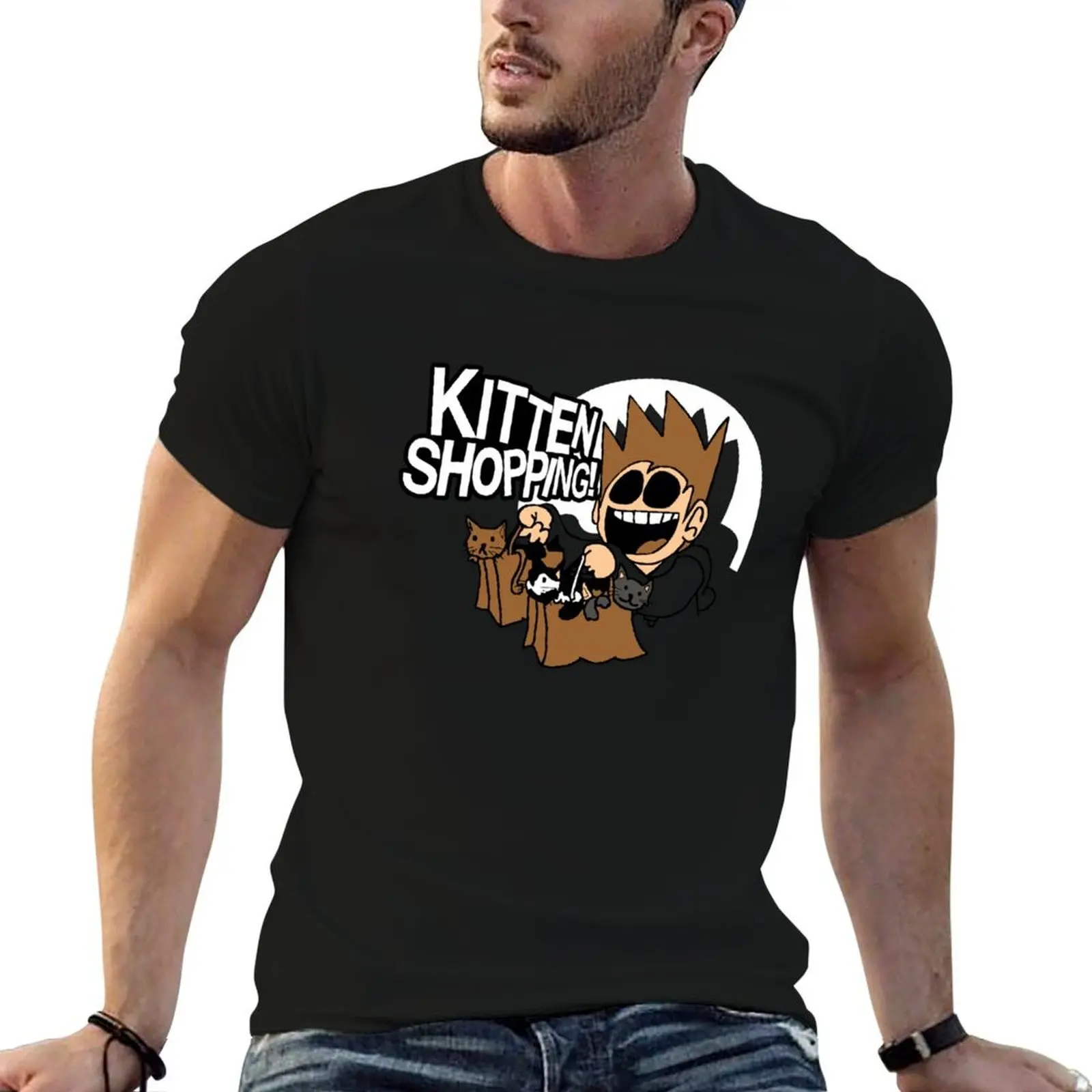 

Eddsworld Kitten Shoppings T-Shirt man graphic t shirt t shirts for man cotton soft t shirt for man T-Shirt
