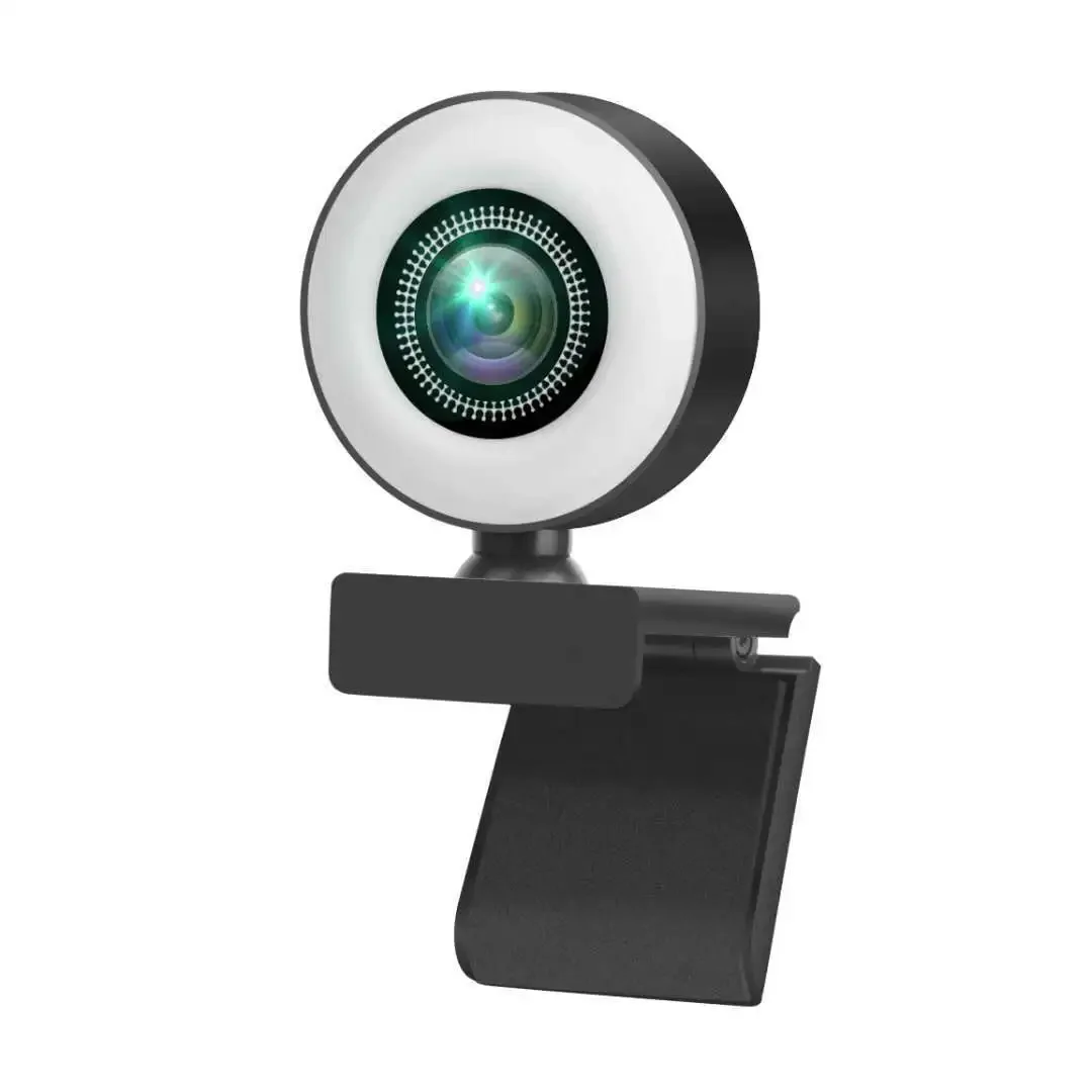 Webcam HD 4K/2K/1080P con microfono Webcamera LED con messa a fuoco automatica 3 livelli di luce Kameras per computer Webcam di registrazione video