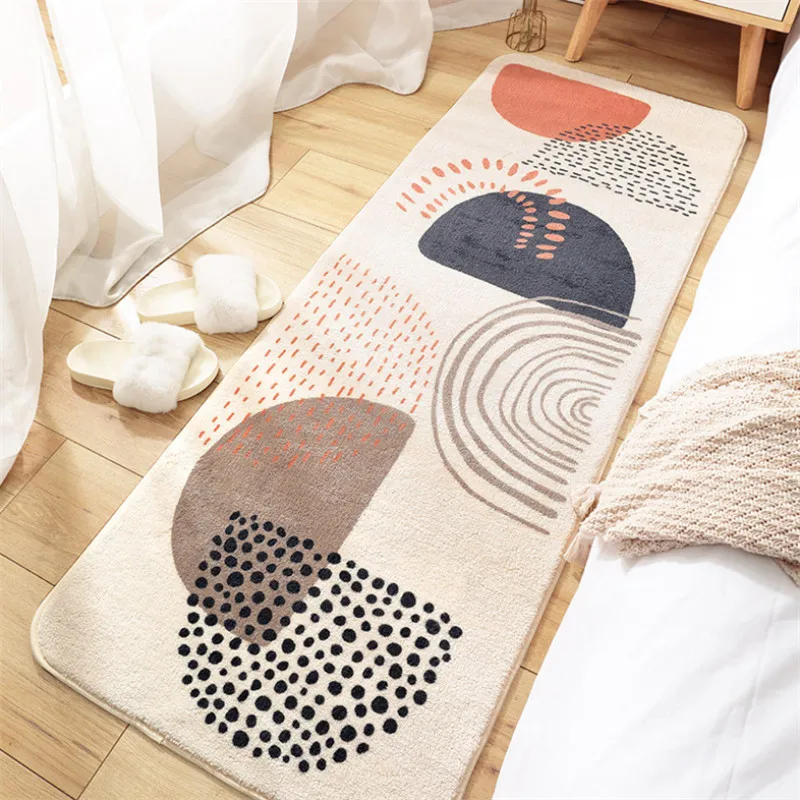 Modern Letter Alphabet Home Bedroom Carpet Floor Mat Long Household Room Bedside Lambskin Non-slip Rugs